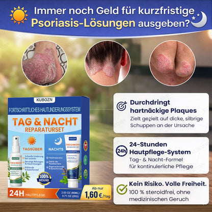 KUBOZN® Psoriasis Tag & Nacht System – 100% steroidfrei gegen Schuppen & Plaque (offer)