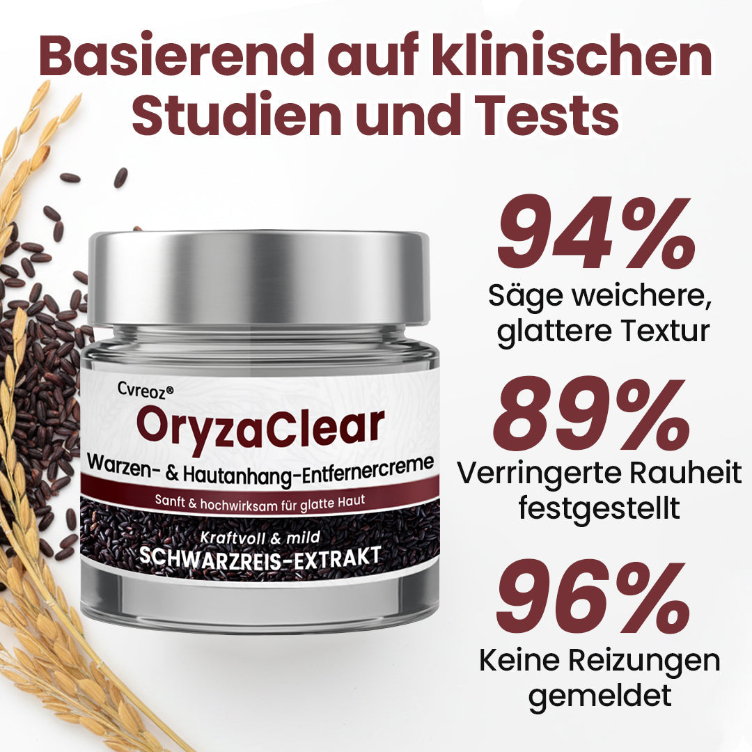 ⭐ Cvreoz® OryzaClear – Schwarzreis-Extrakt Creme gegen Hautanhänge & raue Stellen – sanft, pflanzlich & sichtbar wirksam
