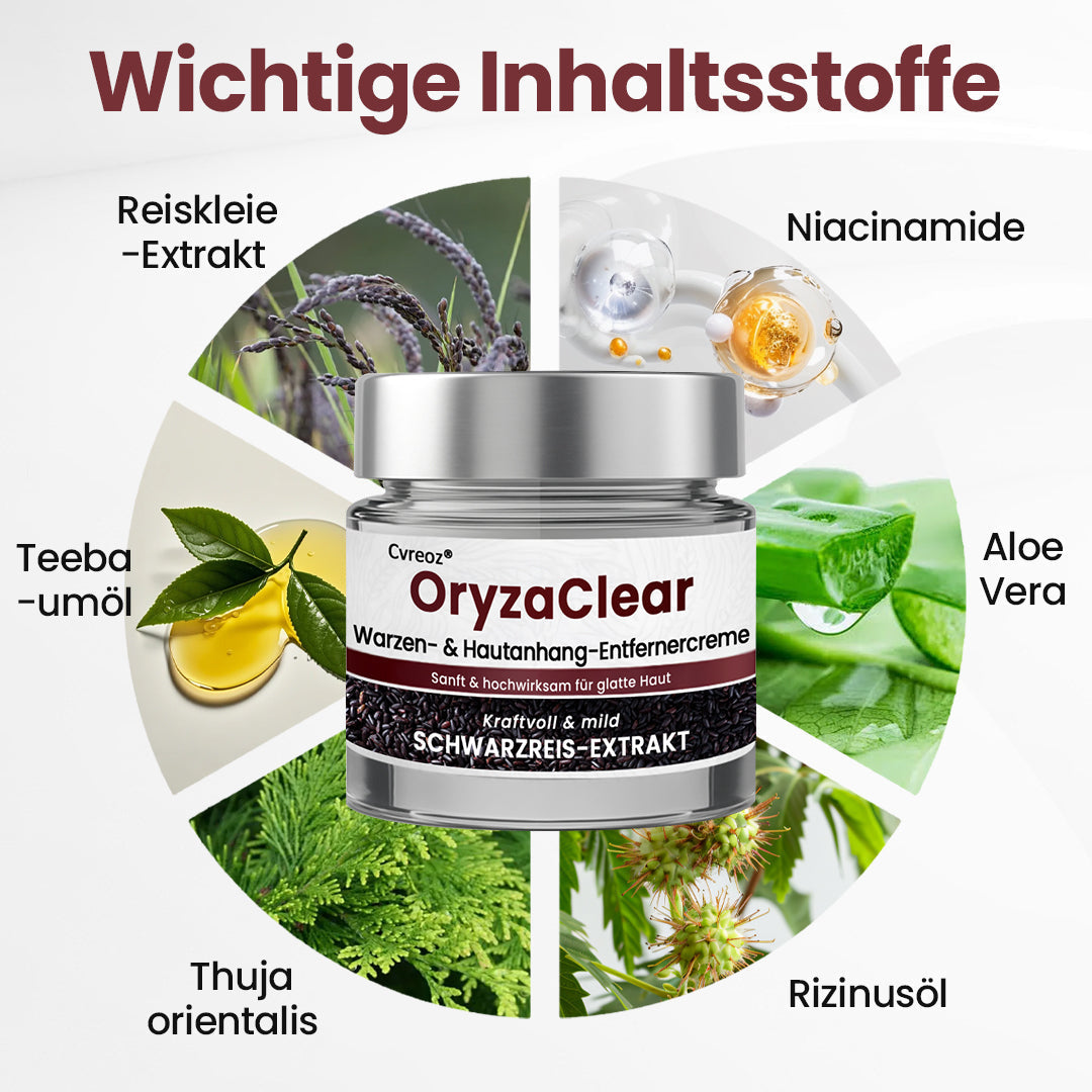⭐ Cvreoz® OryzaClear – Schwarzreis-Extrakt Creme gegen Hautanhänge & raue Stellen – sanft, pflanzlich & sichtbar wirksam