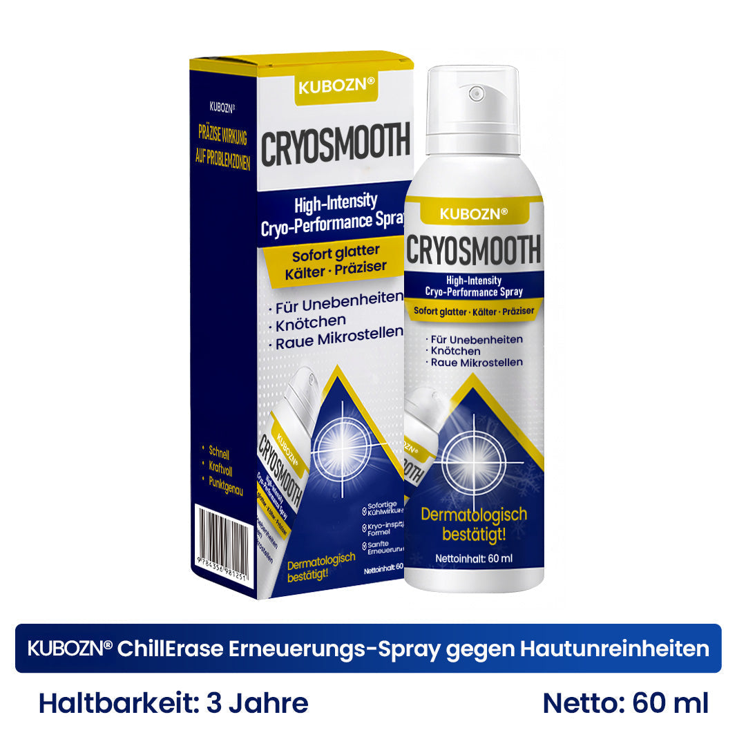 ⭐ KUBOZN® ChillErase – Präzisions-Pflegespray gegen Unebenheiten & kleine Hautknötchen
