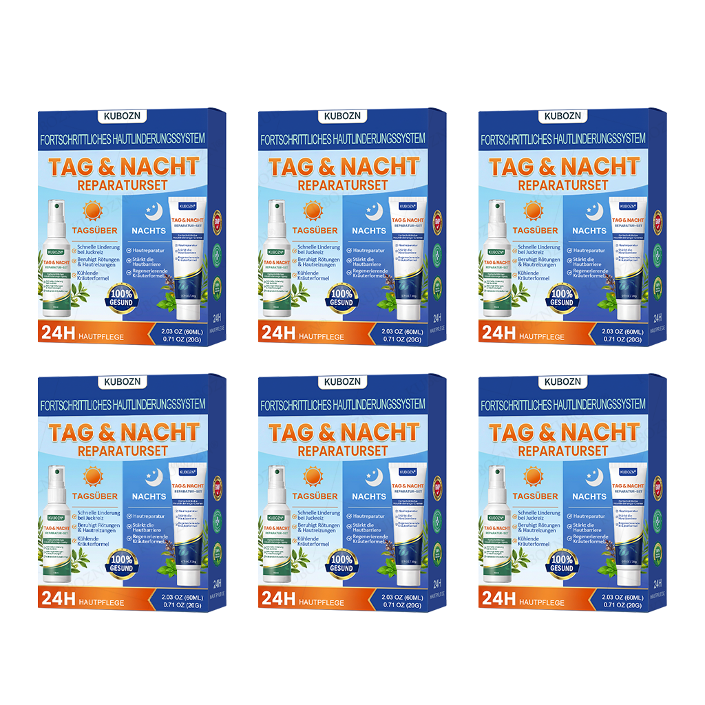 KUBOZN® Psoriasis Tag & Nacht System – 100% steroidfrei gegen Schuppen & Plaque