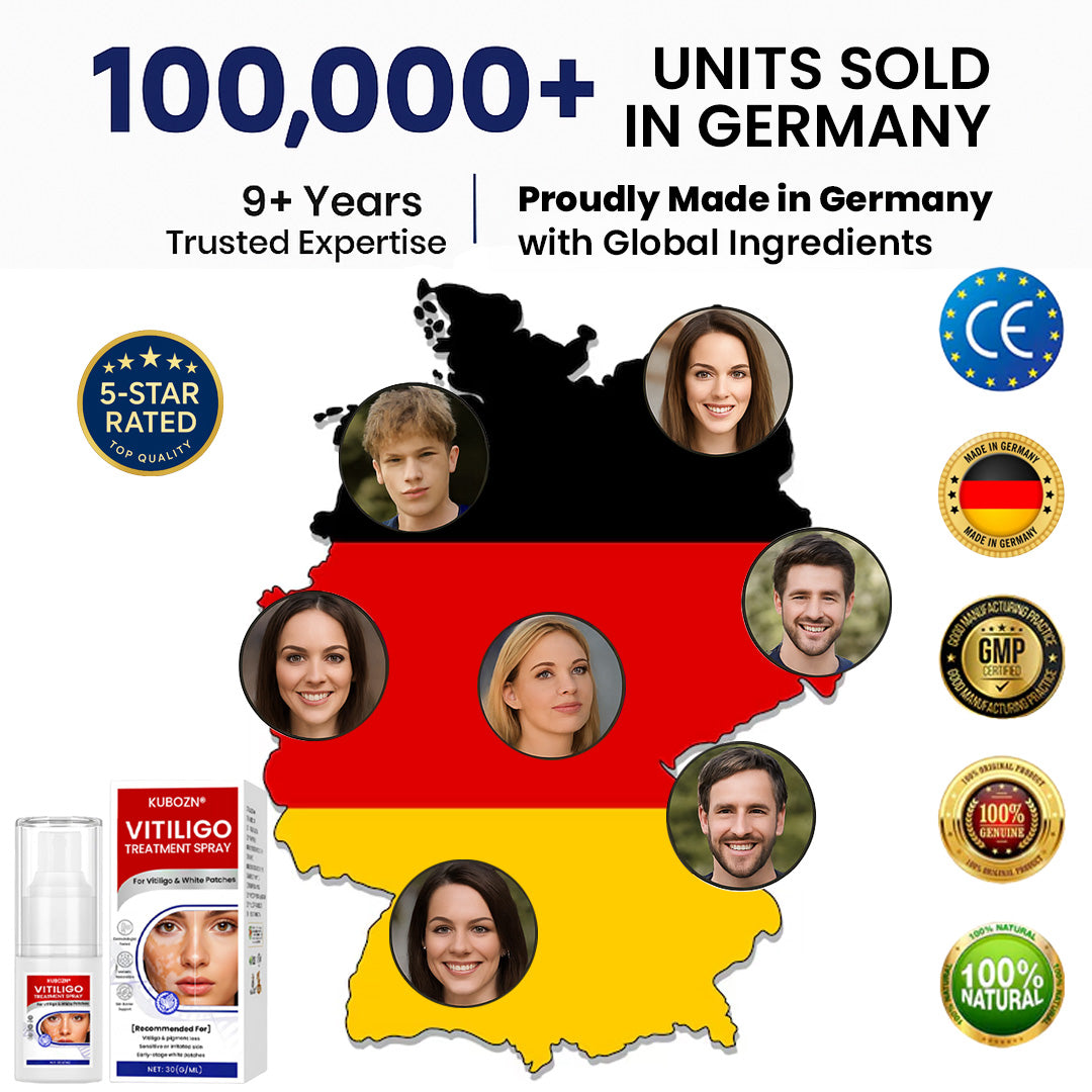 Kubozn® Spray gegen Vitiligo — Dermatologisch getestet, pflanzlich & steroidfrei